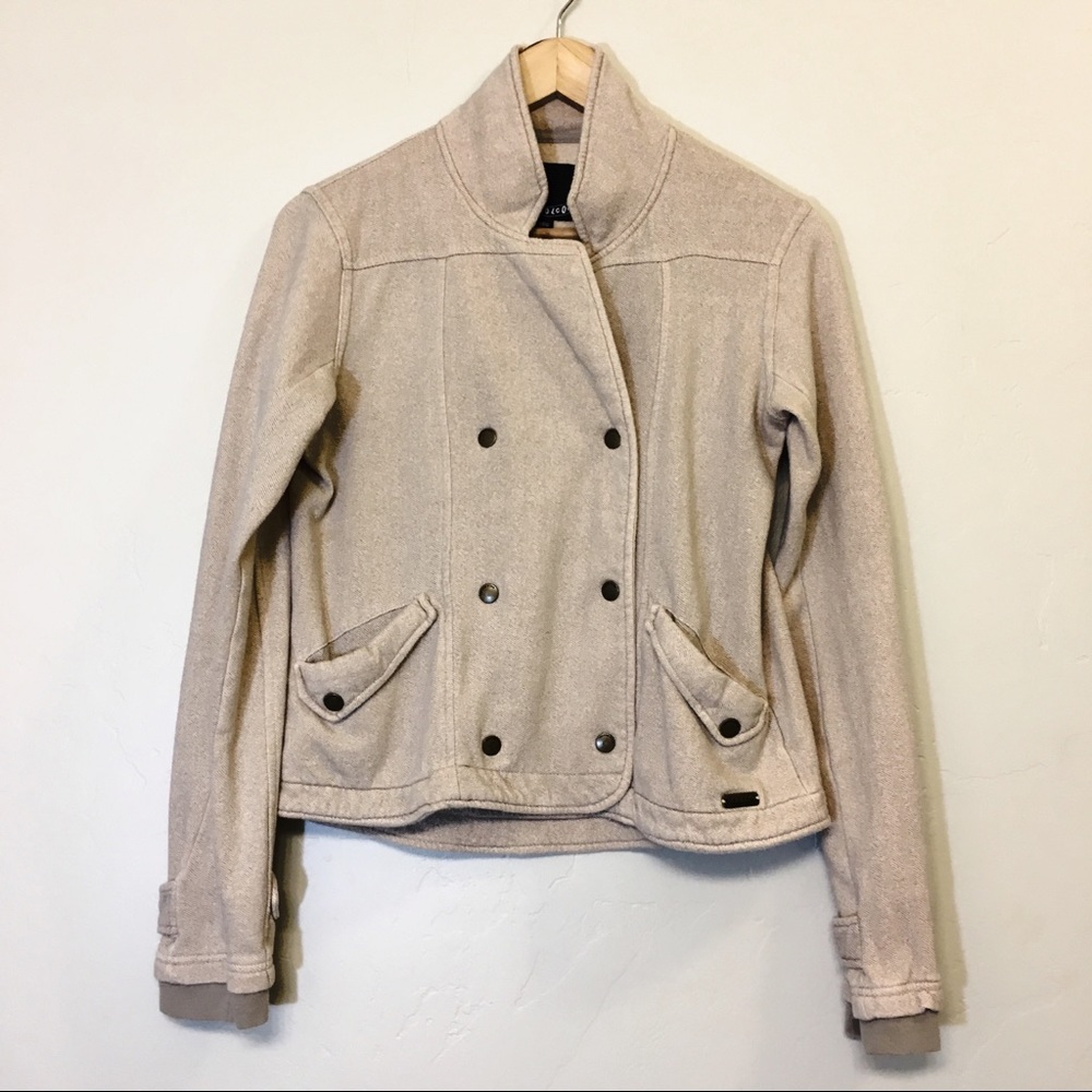 Volcolm Button Tan Pattern Pea Coat - image 1